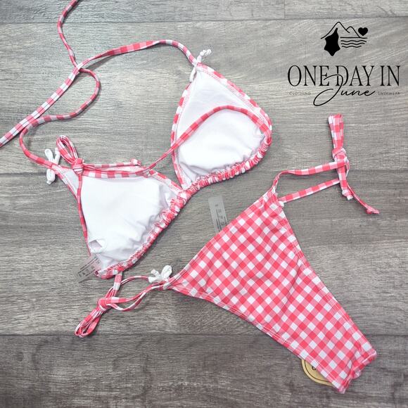 CharmLeaks Adjustable Triangle Tie Side Cheeky Bikini Swimsuit Size S - Picture 5 of 5